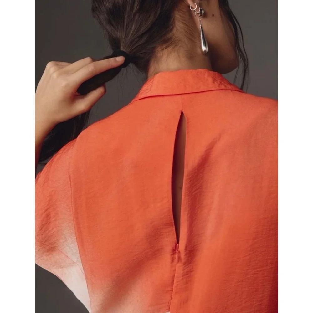 Anthropologie Orange Cream Purple Ombre Midi Dress - Picture 10 of 12